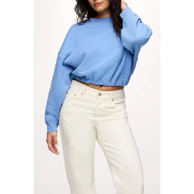 Nuuds Cinch Waist Fleece Sweatshirt In Blue