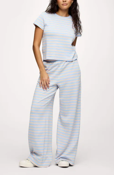 Nuuds Golden Hour Stripe Stretch Cotton Top & Pants Set In White