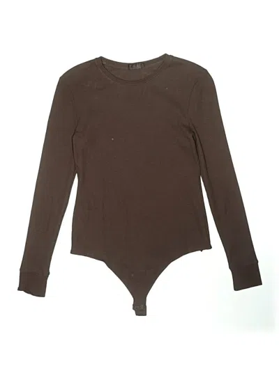 Pre-owned Nuuds Long Sleeve Top Brown Crew Neck Tops