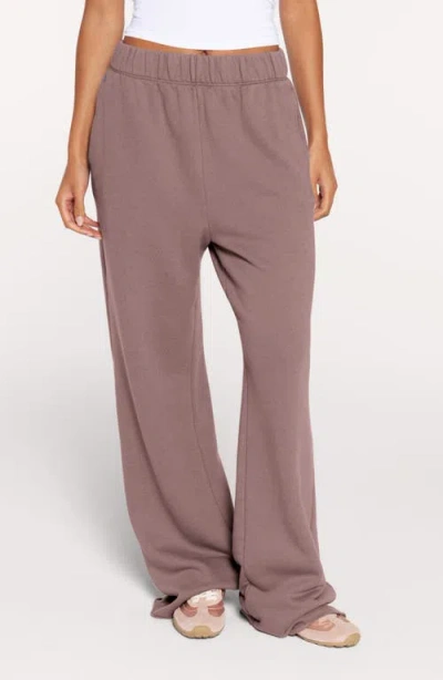 Nuuds Raw Hem Wide Leg Sweatpants In Cocoa