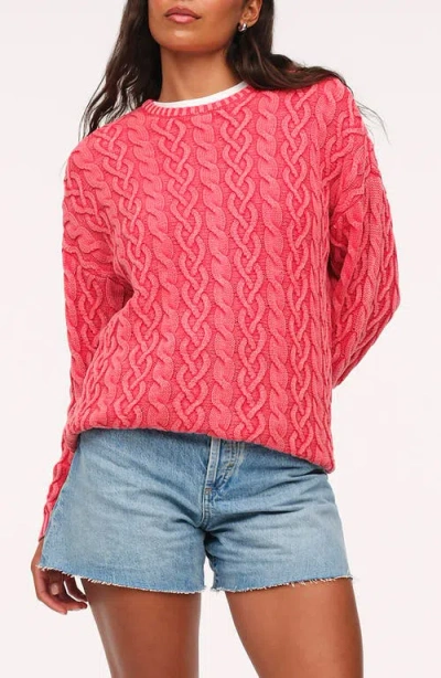Nuuds Sailing Cable Stitch Sweater In Pink