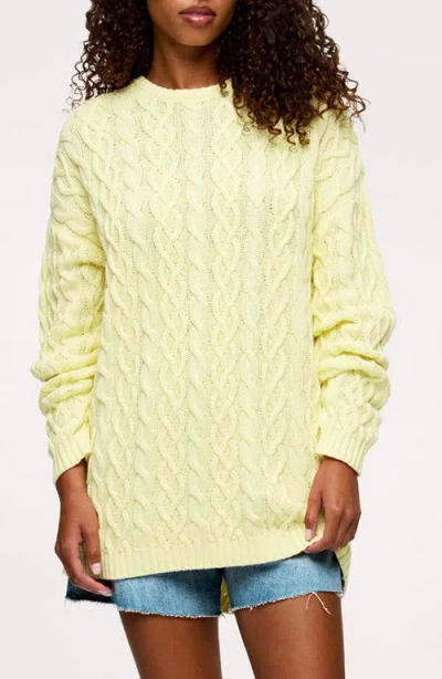 Nuuds Sailing Cable Stitch Sweater In Yellow