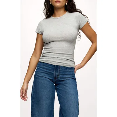 Nuuds Slinky Rib Crewneck T-shirt In Gray