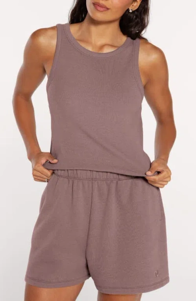 Nuuds Slinky Rib Knit Stretch Modal Jersey Tank In Cocoa