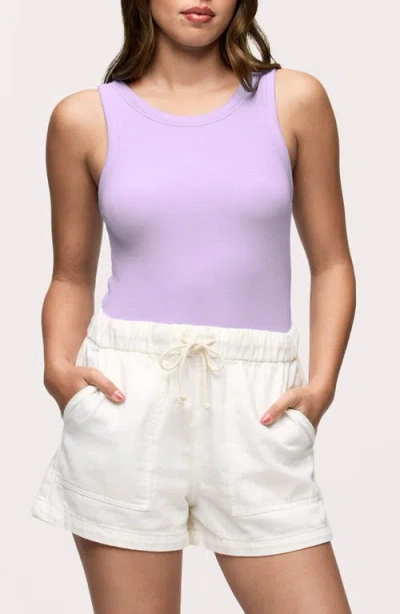 Nuuds Slinky Rib Knit Stretch Modal Jersey Tank In Orchid