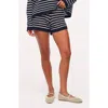 Nuuds Stripe Open Knit Shorts In Black