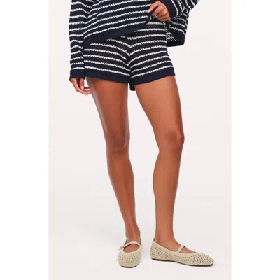 Nuuds Stripe Open Knit Shorts In Black