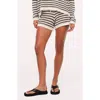 Nuuds Stripe Open Knit Shorts In White