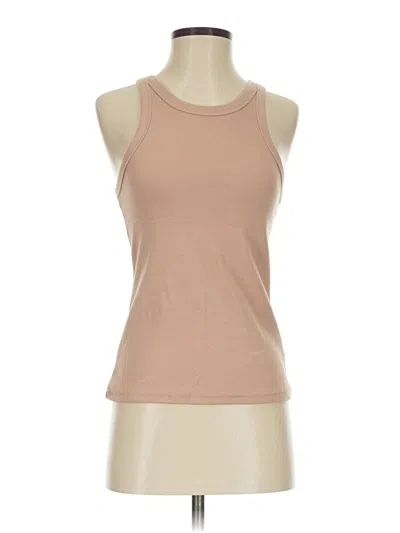Pre-owned Nuuds Tank Top Tan Halter Neckline Tops In Brown
