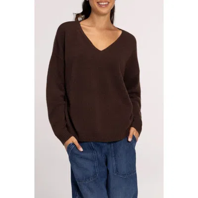 Nuuds V-neck Sweater In Heather Espresso