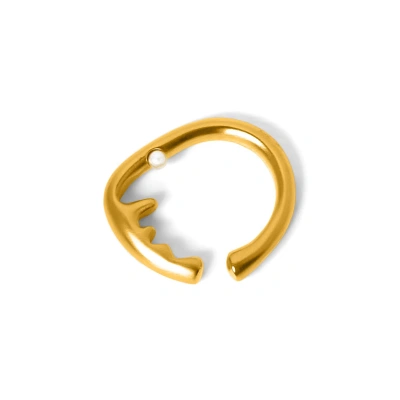 Nuuf Women's Profile Ring - Gold In Burgundy