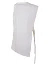 Nuur Asymmetric Draped Blouse In White