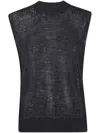 Nuur Slipover Waistcoat Round Neck Sleeveless In Black  