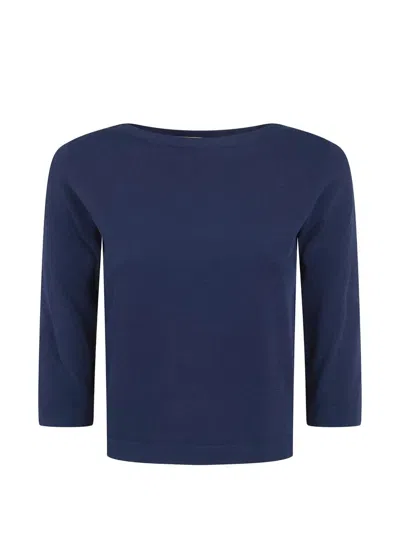 Nuur Boat-neck Top In Blue