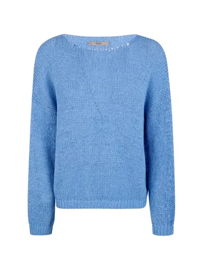 Nuur Boat Neck Sweater In Blue