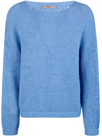 Nuur Boat Neck Sweater In Blue
