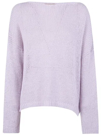 Nuur Boat Neck Sweater In Purple
