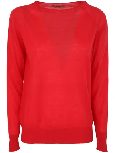 Nuur Boat Neck Sweater In Red