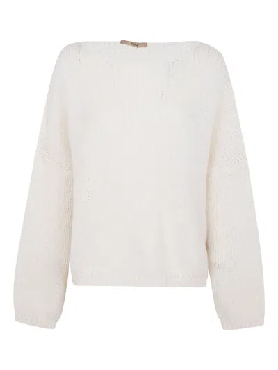 Nuur Boat-neck Wool Sweater In White