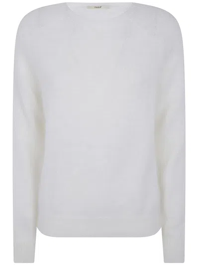 Nuur Boxy Long Sleeves Round Neck Sweater In White