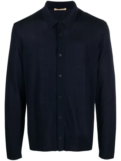 Nuur Button-up Knitted Shirt In Blue