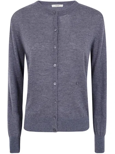 Nuur Fine-knit Cardigan In Gray