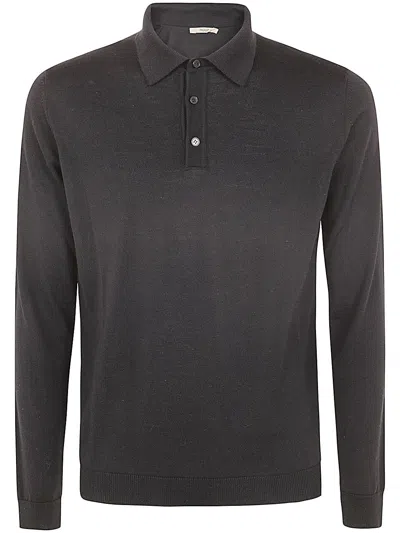 Nuur Long Sleeve Polo In Black