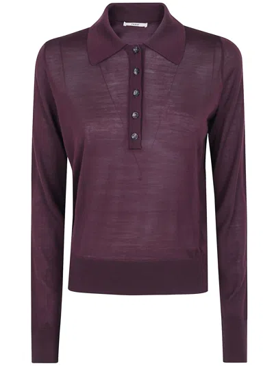 Nuur Long Sleeve Polo Neck Sweater In Red