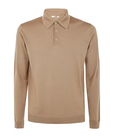 Nuur Long-sleeved Polo Shirt In Brown