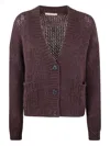 Nuur Long Sleeves Cardigan In Brown