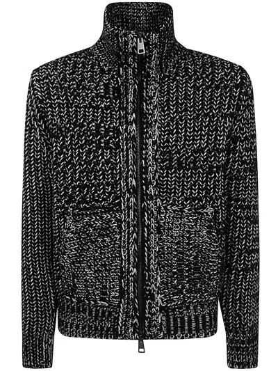Nuur Long Sleeves Mouline` Jacket In Black  