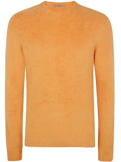 Nuur Long Sleeves Pressed Gauze Round Neck Sweater In Orange