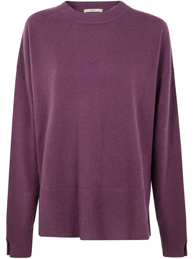Nuur Long Sleeves Round Neck Sweater In Burgundy