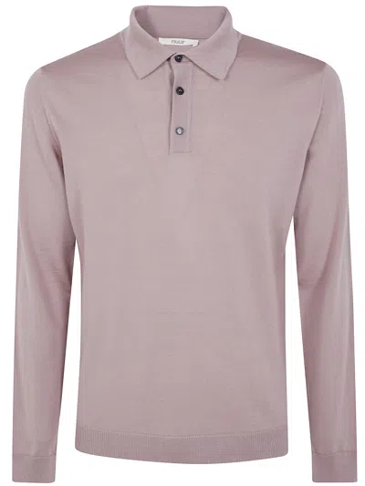 Nuur Long Sleeves Serafino Neck Sweater In Purple