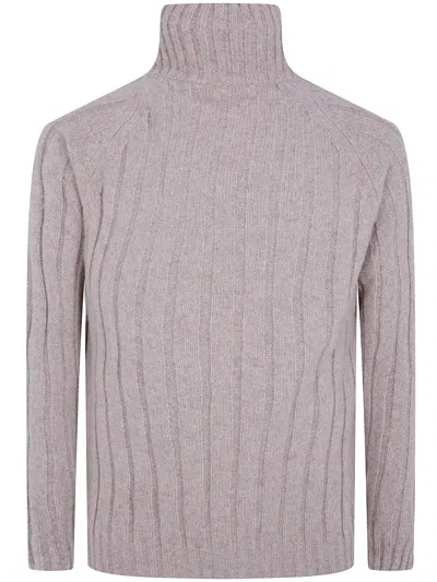 Nuur Long Sleeves Turtle Neck Sweater In Beige