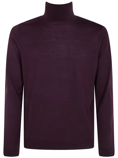 Nuur Long Sleeves Turtle Neck Sweater In Purple