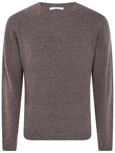 Nuur Long Sleeves Round Neck Sweater In Brown