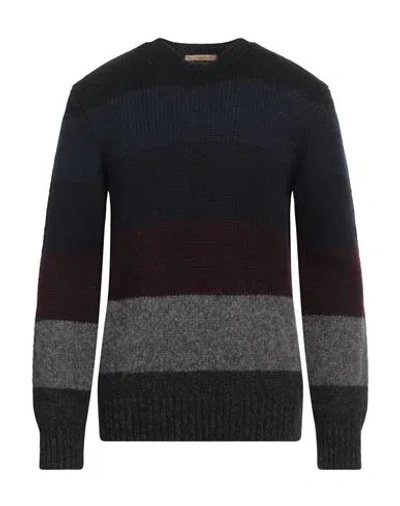 Nuur Man Sweater Charcoal Size 42 Baby Alpaca Wool, Nylon, Wool In Grey