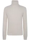 Nuur Military Stitch Long Sleeves Turtle Neck Sweater In White