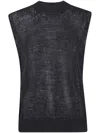 Nuur Slipover Waistcoat Round Neck Sleeveless In Schwarz