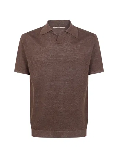 Nuur Polo-collar T-shirt In Brown