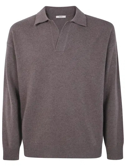 Nuur Long Sleeves Comfort Fit Skipper Polo Shirt In Gray