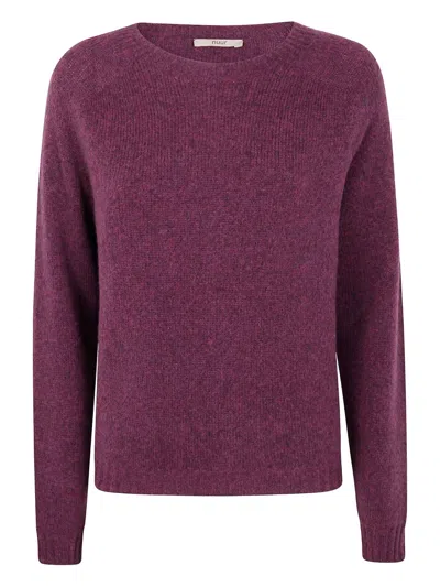 Nuur Raglan-sleeve Wool Sweater In Purple