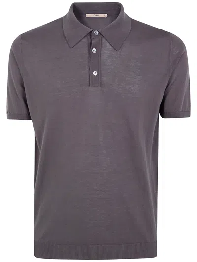 Nuur Short Sleeved Polo Neck T-shirt In Brown