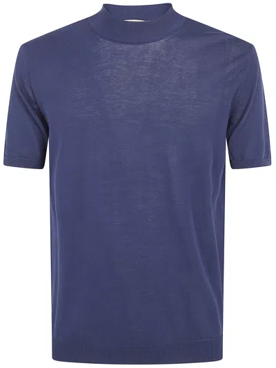 Nuur Short Sleeved Turtle Neck T-shirt In Blue