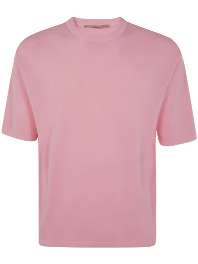 Nuur Short Sleeves Comfy Fit Round Neck In Pink
