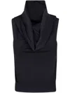 Nuur Short Sleeves Over Shoulder Top In Black