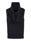 Nuur Short Sleeves Over Shoulder Top In Black