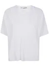 Nuur Short Sleeves Oversized Round Neck In White