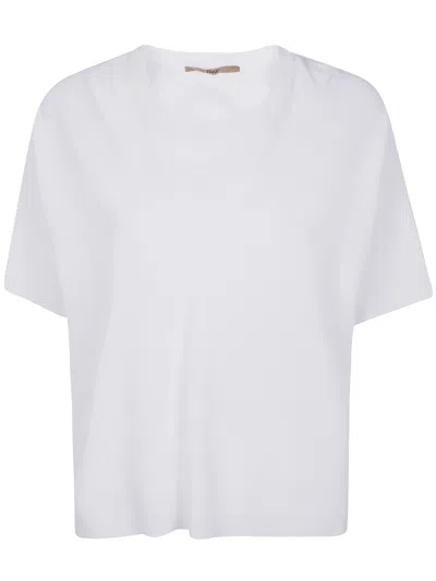 Nuur Short Sleeves Oversized Round Neck In White